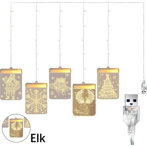 Guirlande Lumineuse Décorative de Fenêtre - LED Chaude Blanche - Pour Intérieur Extérieur Noël Fête Patio Chambre - 4 Pièces (1/5)