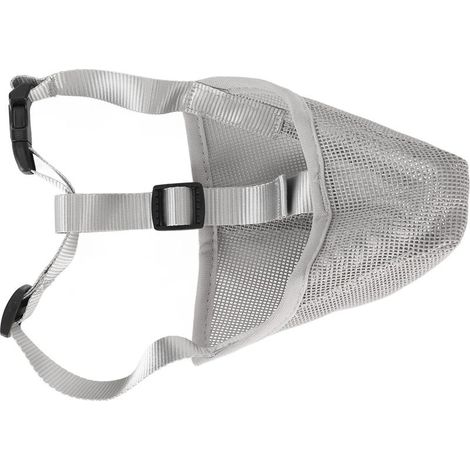 Museliere for dog breathable and adjustable for prevent the morsures of chew in mesh for animals of company for drive outdoors, gray XL (1/5)