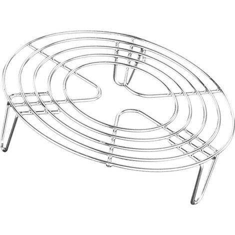 Support à Vapeur - Panier à Vapeur Rond en Acier Inoxydable - Pour Autocuiseur et Cuiseur Instantané - 16 x 16 x 4 cm - 1 pièce