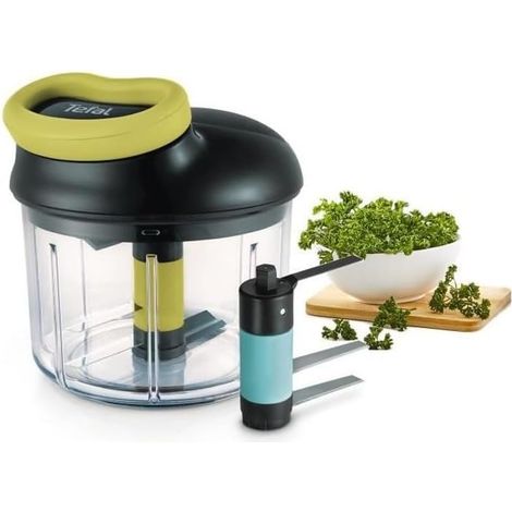 Tefal Hachoir Manuel 5 Secondes – Lame Glace, Noir/Vert (1/2)