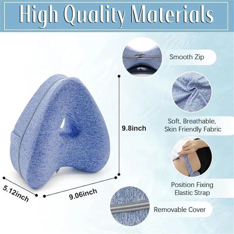 Coussin de genou en mousse à mémoire – Oreiller latéral ergonomique pour dormir – Confort optimal et soulagement douleurs lombaires et jambes