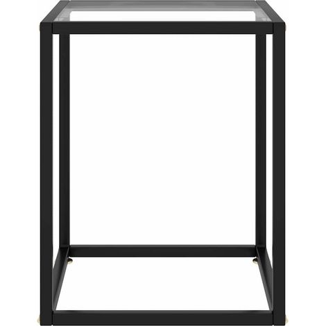 Maison Exclusive - Tavolino da Salotto Nero con Vetro Temperato 40x40x50 cm (1/5)