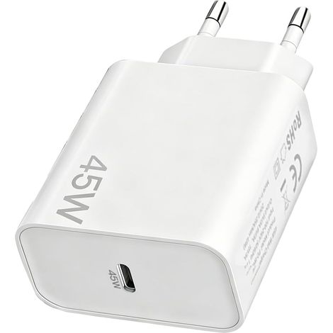 45W Chargeur Prise USB C Charge Rapide pour Samsung A57 5G A37 A27 A56 A55 S26 Ultra/S25 Plus/S24 FE/S23 A54 A17 A23 A36 A26 A16 A35 A25 A15 A34 A53 Z Fold 5 6 7 Type C Secteur Adapteur Mural,Blanc (1/5)