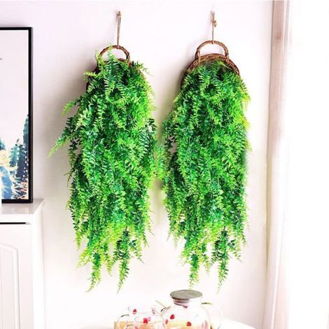 Lot de 2 plantes artificielles suspendues, plantes artificielles rampantes, fausses feuilles, décoration murale (1/5)