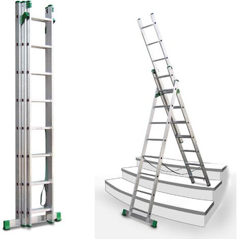 Scala componibile 3 tronchi - Lunghezza 6.26m - 7810