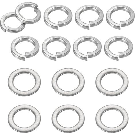 50pcs Rondelles Plates M5, 50pcs Rondelles Grower M5 Acier Inoxydable 304 Rondelle Grower Pour Vis Boulons Ecrous, Ton Argenté (1/5)