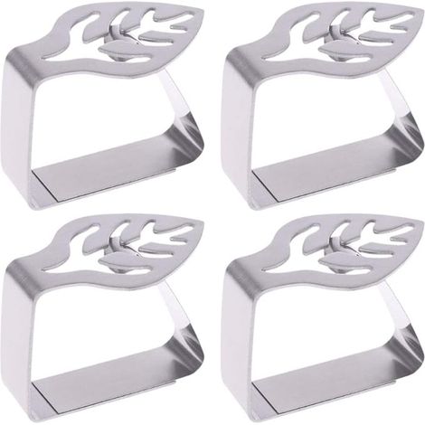 Lot de pinces de nappe en acier inoxydable, clips de fixation pour table intérieure et extérieure (1/5)