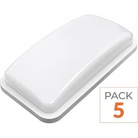 Pack de  5 - Applique LED Murale 20W Rectangulaire IP65 - Blanc Froid 6000K - 8000K - SILAMP
