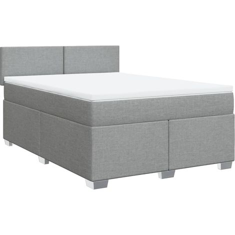 Maison Exclusive - Giroletto a Molle con Materasso Grigio Chiaro 140x200cm Tessuto