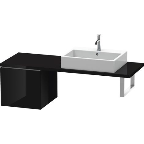 Duravit L-Cube Base pour console, largeur 420mm, profondeur 477mm, 1 tiroir, Coloris: Laque noire brillante - LC582104040 (1/4)