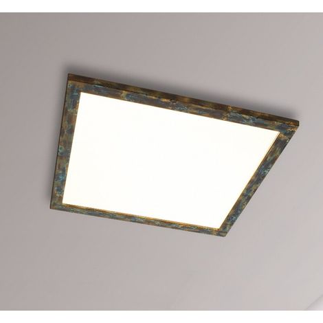 [NEUWERTIG] B-Ware Quitani Deckenleuchte Lampe Led Panel Aurinor Gold Patiniert 68 Cm Quadratisch (1/2)