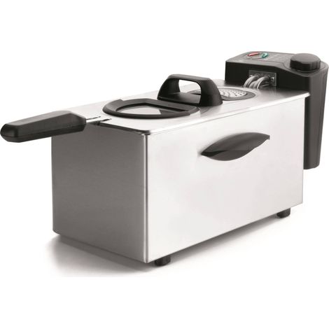 Freidora eléctrica Lacor 69135 plateado 2000 vatios 3 5 litros