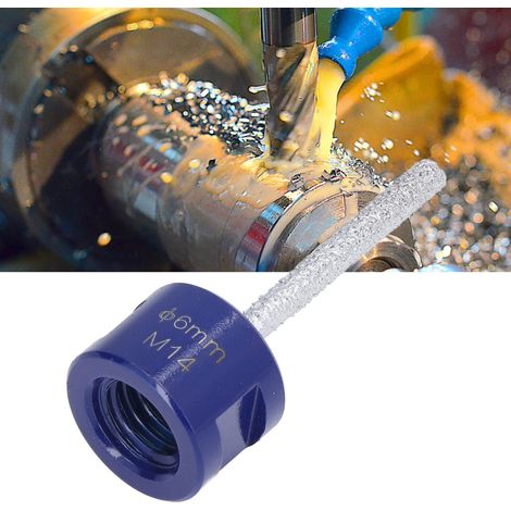 Fraise diamantée à doigt pour brasage sous vide, filetage M14, pour porcelaine et céramique dure, 6 mm (1/5)