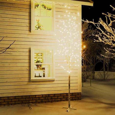 vidaXL Abedul artificial blanco con 672 LEDs blanco cálido 400 cm (1/5)