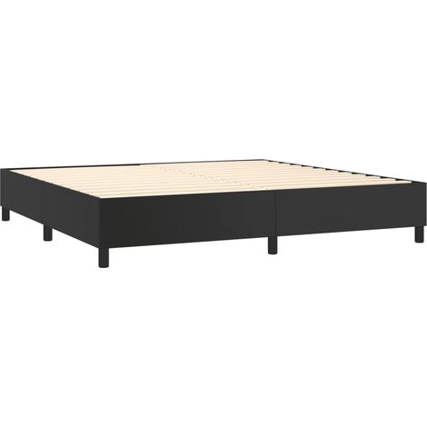 Rete a doghe su gambe giroletto 200x200 cm sintetico nero TDL0206995