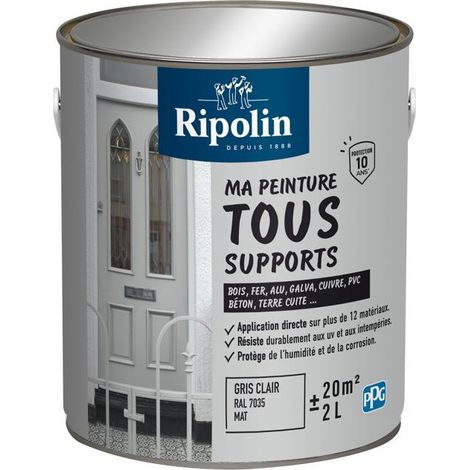 Peinture multi-support RIPOLIN RAL 7035 Gris clair Mat 2L (1/5)