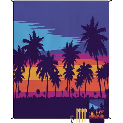 Strandmatte aus Mikrofaser im Bohème-Stil, schnelltrocknend, wasser- und feuchtigkeitsabweisend, ideal für Picknicks und Camping. Strandmatte 14 (1/4)