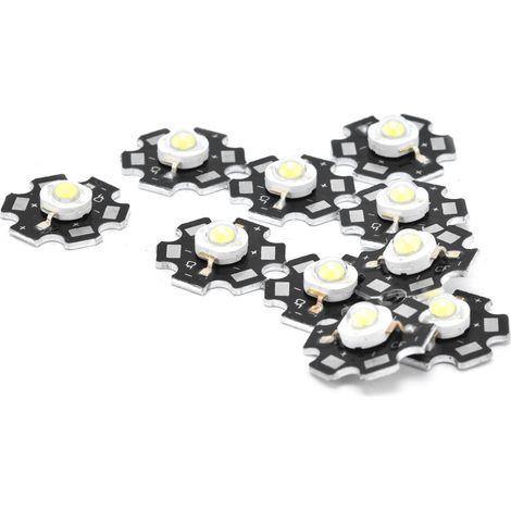 Lot de 10 LED ultra-lumineuses 3V à LED blanches (6500K, 3W) pour plafonnier, spot encastré, lampe torche ou lampe de table. (1/5)