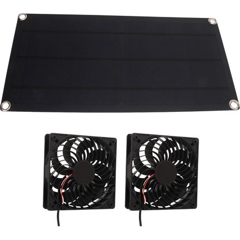 Kit de ventilateur solaire monocristallin étanche, mini ventilateur d'extraction pour niche, poulailler, serre, 10 W, 18 V (1/5)