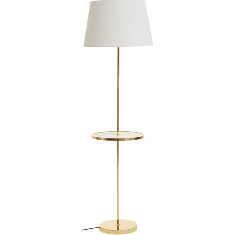 Interiors by Premier Shiny Brass Tapered Table Lamp, Easy-to-Use Switch Besides Lamp, Space-Saver Lounge Room Lamp (1/5)