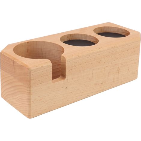 Support de tasseur en bois de hêtre avec tapis antidérapant pour accessoires de bar à café S
