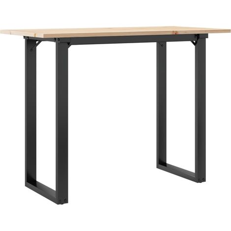 Table de salle à manger,Table à manger cadre en O 100x50x75 cm bois de pin massif fonte CFW68212 (1/5)