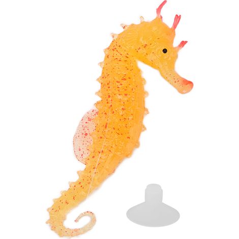 Simulation d'hippocampe en Silicone lumineux et réaliste avec aspiration pour aquariums jaune (1/5)