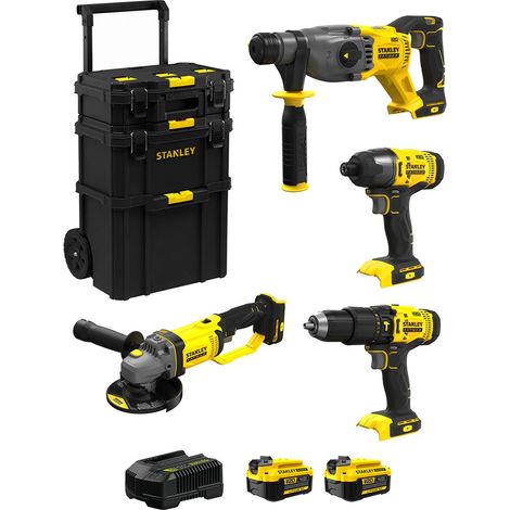 STANLEY FatMax Kit SVK401 (SFMCH900 + SFMCG400 + SFMCD711 + SFMCF800 + 2 x 4,0 Ah + Cargador + Carro 3en1) (1/5)