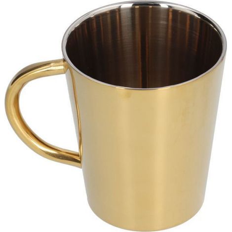 Gobelet à eau 300 ml avec anse, tasse à café isotherme en acier inoxydable 304, pour bureau et maison, doré Femeo (1/5)