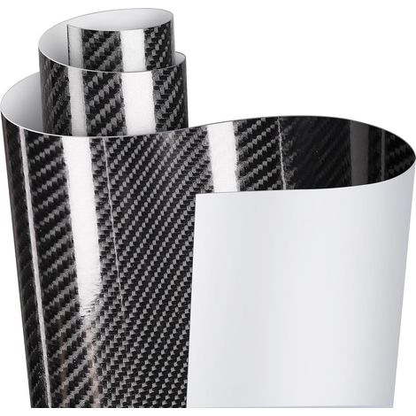 Film de Carbone Autocollant en Vinyle, Protection de Voiture pour Voiture, Motos, Souris, Casques de Moto (Noir, 300X30CM) (1/5)