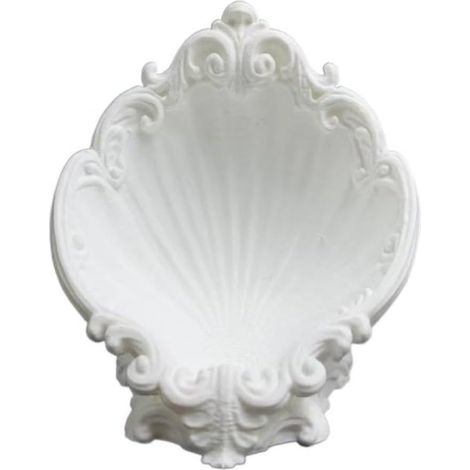Plateau à bijoux en coquillage - Organisateur de salle de bain - Décoration d'intérieur - Porte-bijoux - Anneau et boucles d'oreilles - Blanc (1/5)