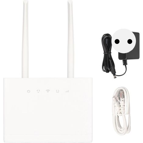 Routeur WiFi 4G LTE CPE avec emplacement carte SIM, 300Mbps, 32 utilisateurs, antennes 2,5dBi, point d'accès Europe Asie, 100-240V prise EU (1/5)