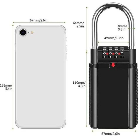 1PCS Key Box, Silver Coded Key Box, Storage Combination Safe, Secure ...