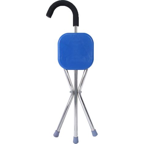 Tabouret pliant triangulaire en acier inoxydable épais, antidérapant, avec siège intégré, idéal pour les personnes âgées. (1/5)
