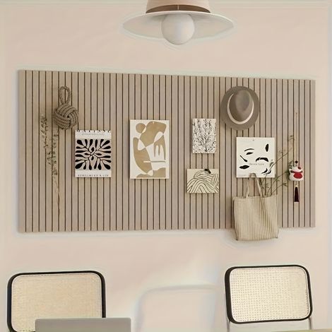Dark camel-colored felt bulletin board, pinboard, ideal for office wall stickers, 60 x 40 cm. (1/4)