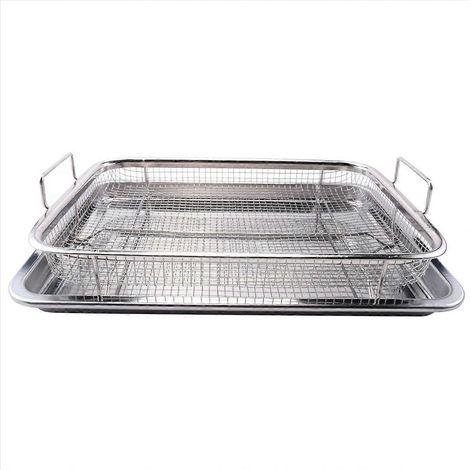 Frittierkorb für Backofen, Kochrost aus Edelstahl, 2-teiliges Set (1/5)