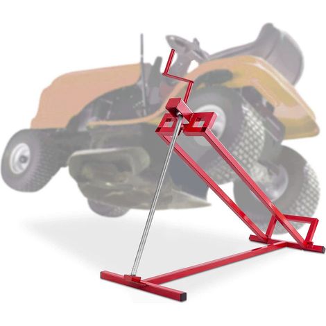 COSTWAY Stand for Lawn Mowers Folding Maintenance Lift with Hand Crank Adjustable Height (1/5)