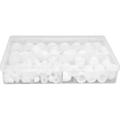 160 Pièces Cache-Vis Hexagonaux M4 M5 M6 M8 M10 M12 - 6 Dimensions - Blanc - Cache-Écrous de Finition (1/5)