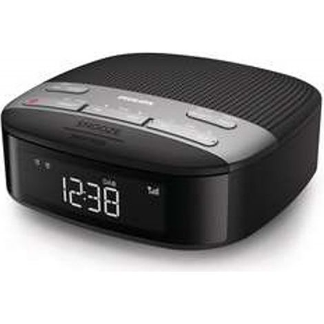 Philips – Radio réveil numérique DAB+/FM double alarme – Écran LCD blanc – Alimentation AC/Batterie – Arrêt programmé 15/30/60/90/120 min (1/8)