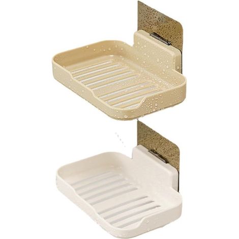 Soap Dish Holder Home Soap Box Bathroom Drain Tray with (1/5)