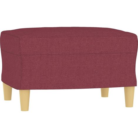 Repose-pieds tabouret bout de lit 60 x 50 x 41 cm en tissu rouge DEC030581 (1/5)