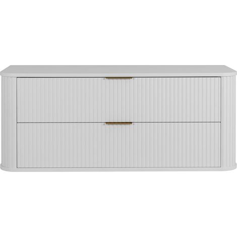 Mobile da bagno, Bianco Opaco, maniglia oro, 41,5 x 120 x 51,7 cm (1/5)