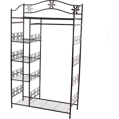 Appendiabiti guardaroba scaffale portaoggetti moderno 43x100x172cm