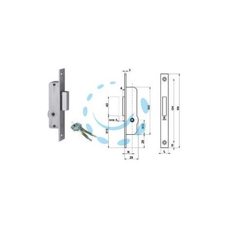 SERRATURA DA INFILARE PER MONTANTI SOLO CATENACCIO 9031416 - mm.16 (9031416)