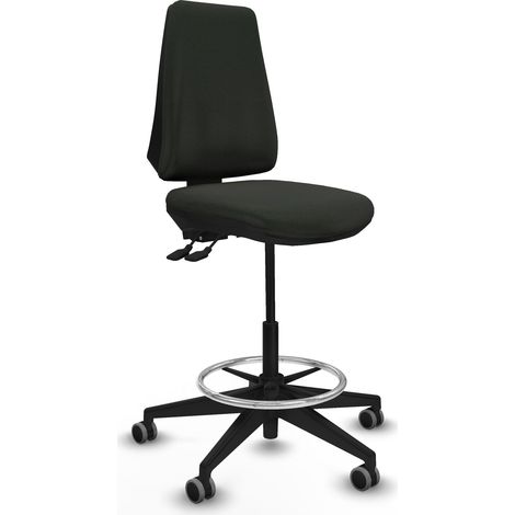 Taburete Elche AS bali negro base piramidal ruedas 65mm engomadas