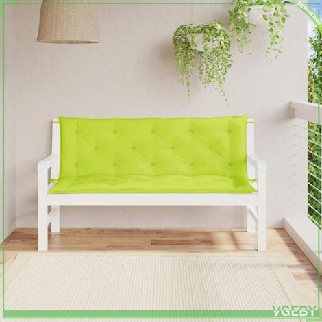 Coussins de banc de jardin - FAFEISY - 361708 - Vert vif - Lot de 2 - Tissu Oxford résistant à l'eau (1/5)