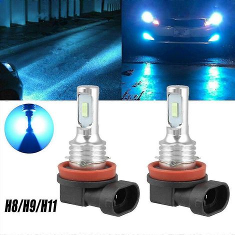 Superhelles H8/H9/H11 LED-Scheinwerferlampen-Set, Fern-/Abblendlicht, 8000 lm, 8000 K, Eisblau, 80 W