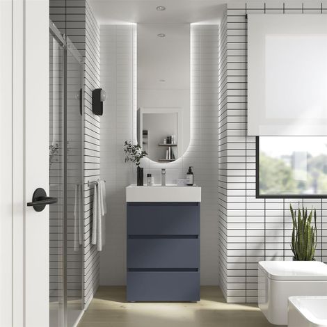 Armoire SPIRIT 700 3 tiroirs métalliques avec amortisseur NIGHT BLUE 697 x 810 x 450 mm (1/3)