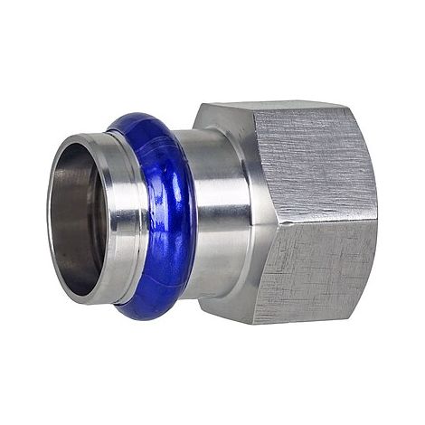 Press-Übergang 22 mm - 1 Zoll IG - für Edelstahlrohre - DVGW-zertifiziert - für V-Kontur