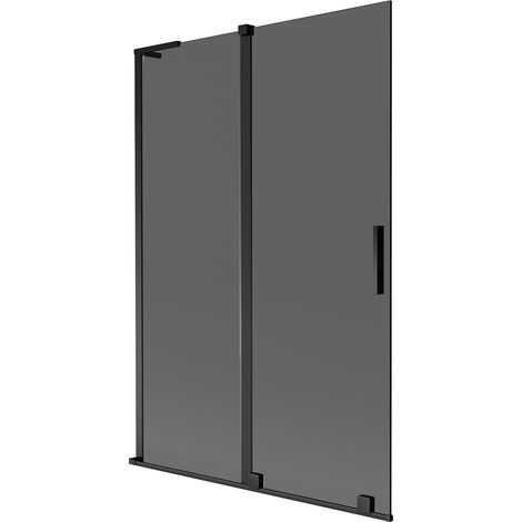 Mexen Velar L Badewannenwand 2-flügelig, verschiebbar 120 x 150 cm, graphit, schwarz - 896-120-003-41-70 (1/5)